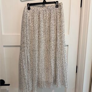 WD.NY White Maxi Skirt with Black Dots